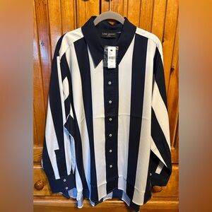 New, Lane Bryant size 22/24 blue/white stripe blouse